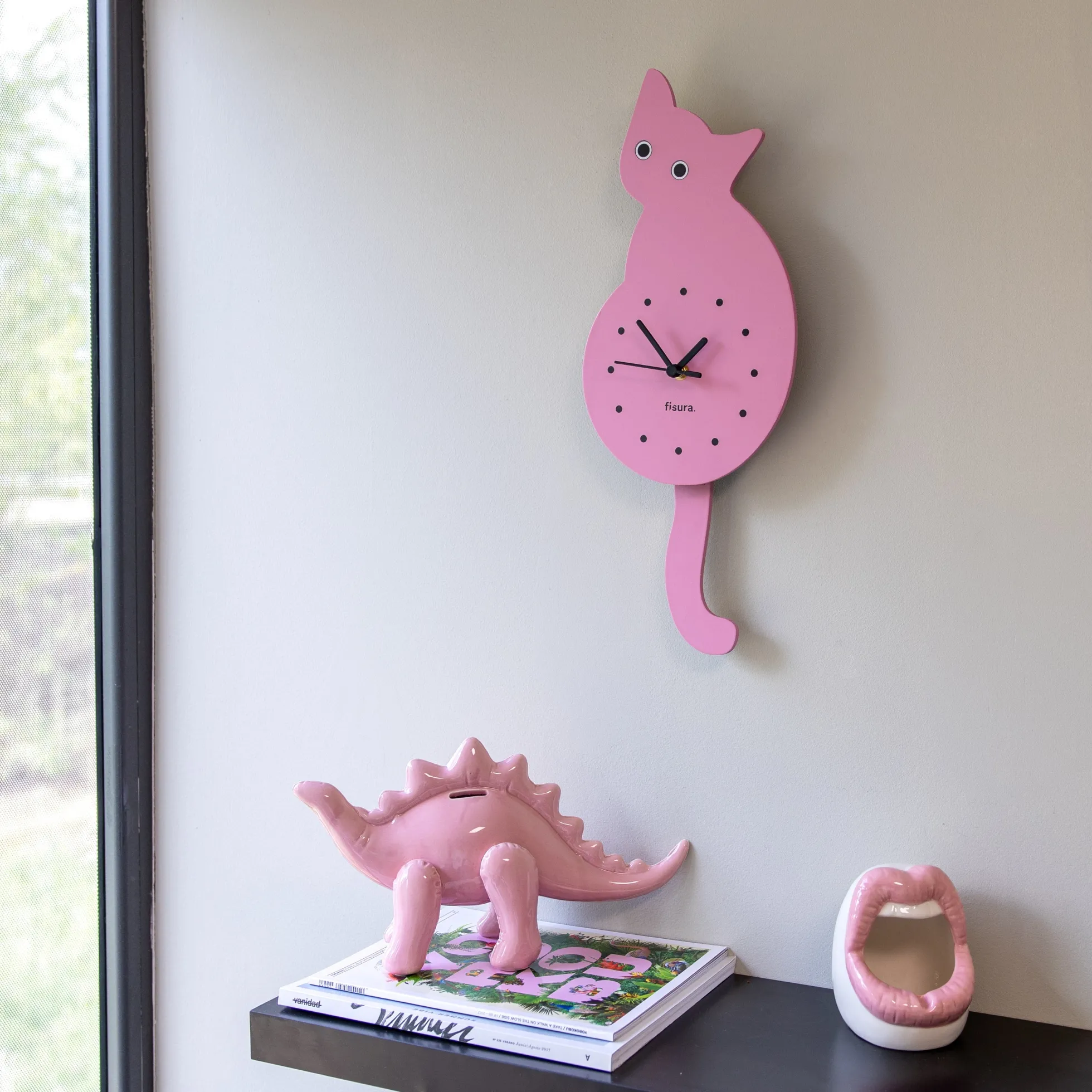 Reloj gato rosa