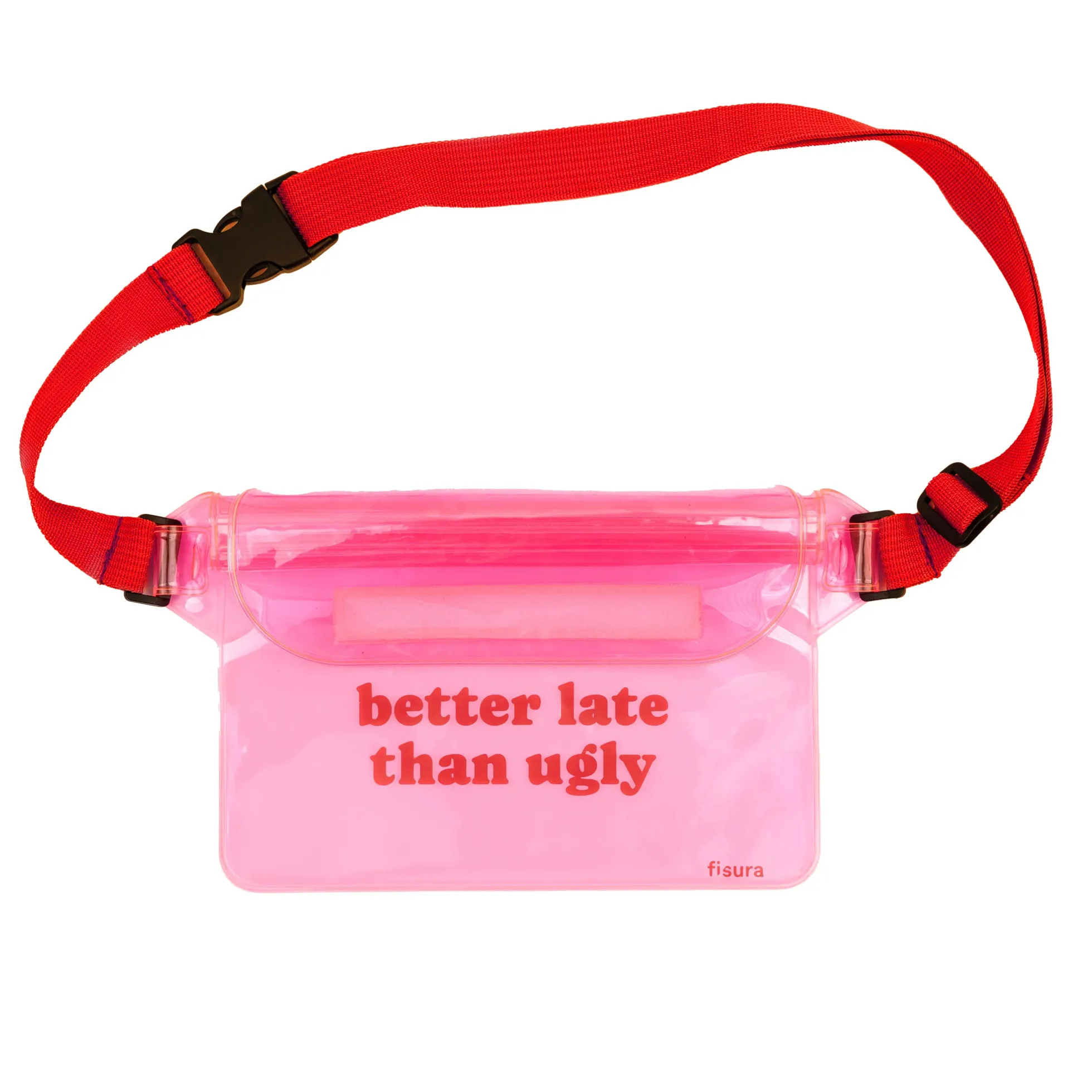 Riñonera estanca “Better late than ugly”