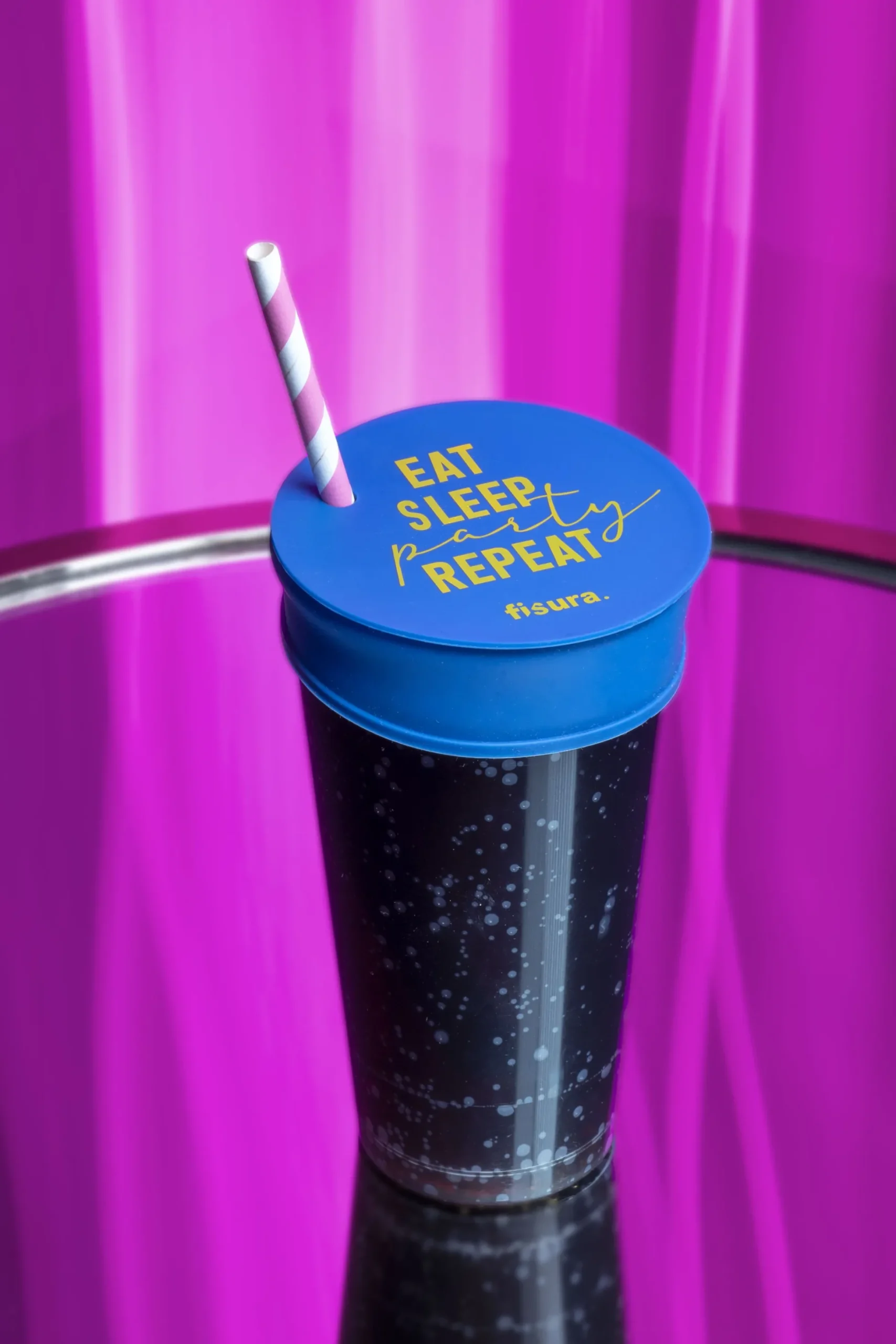 Tapa vasos antidroga “Eat, Sleep, Party, Repeat”