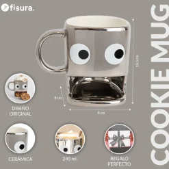 Taza para galletas plateada