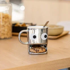 Taza para galletas plateada