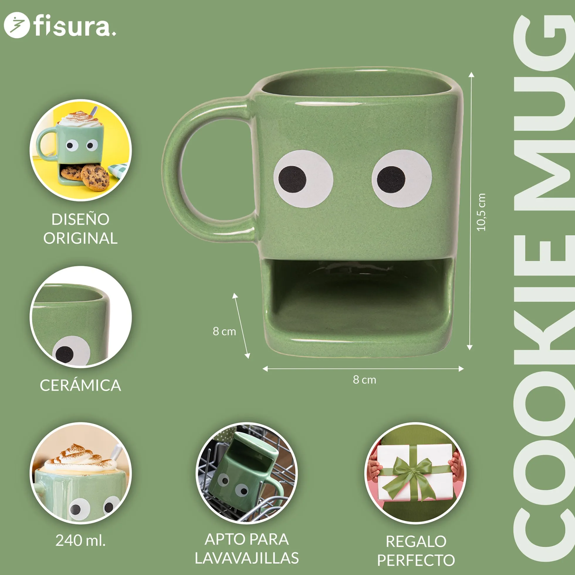 Taza para galletas verde