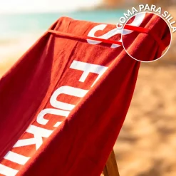 Toalla playa "it's fucking hot" rojo