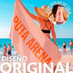 Toalla playa "puta arena" naranja