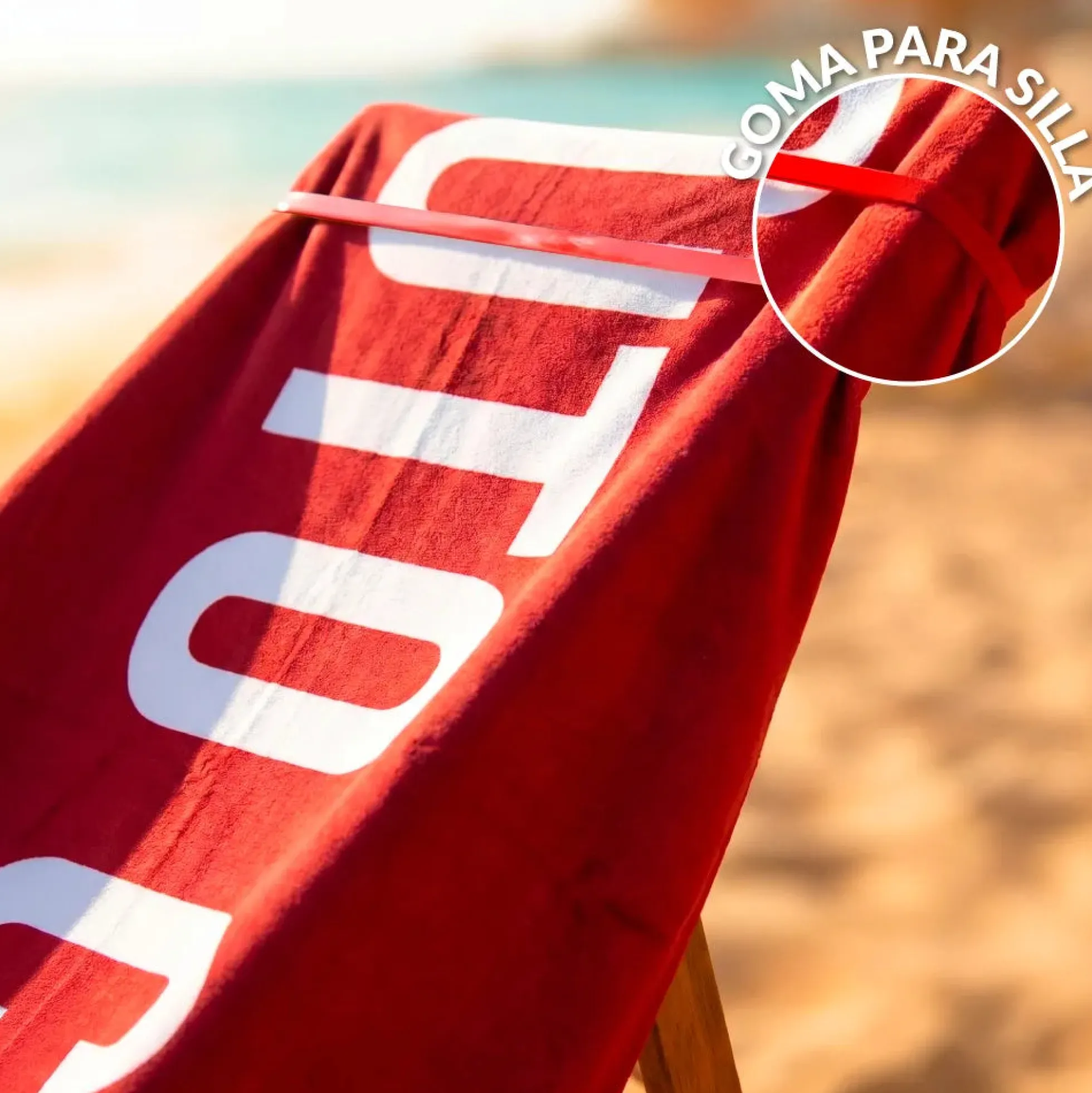 Toalla playa "puto calor" rojo