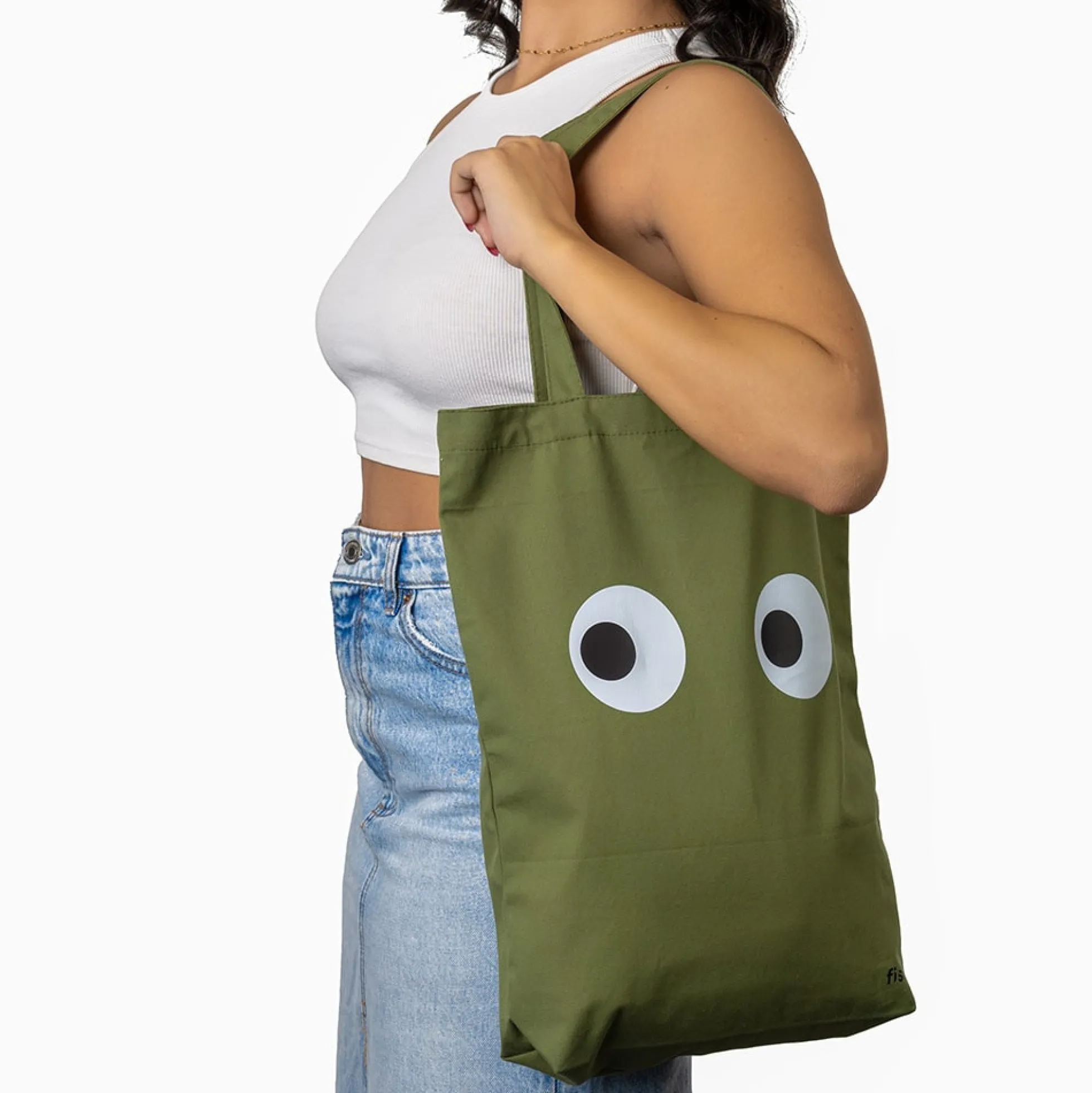 Tote bag original “ojos” verde