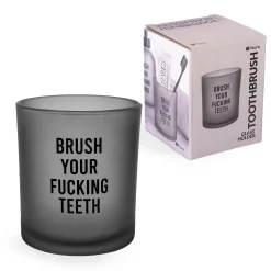 Vaso para cepillo de dientes “Brush your fucking teeth”