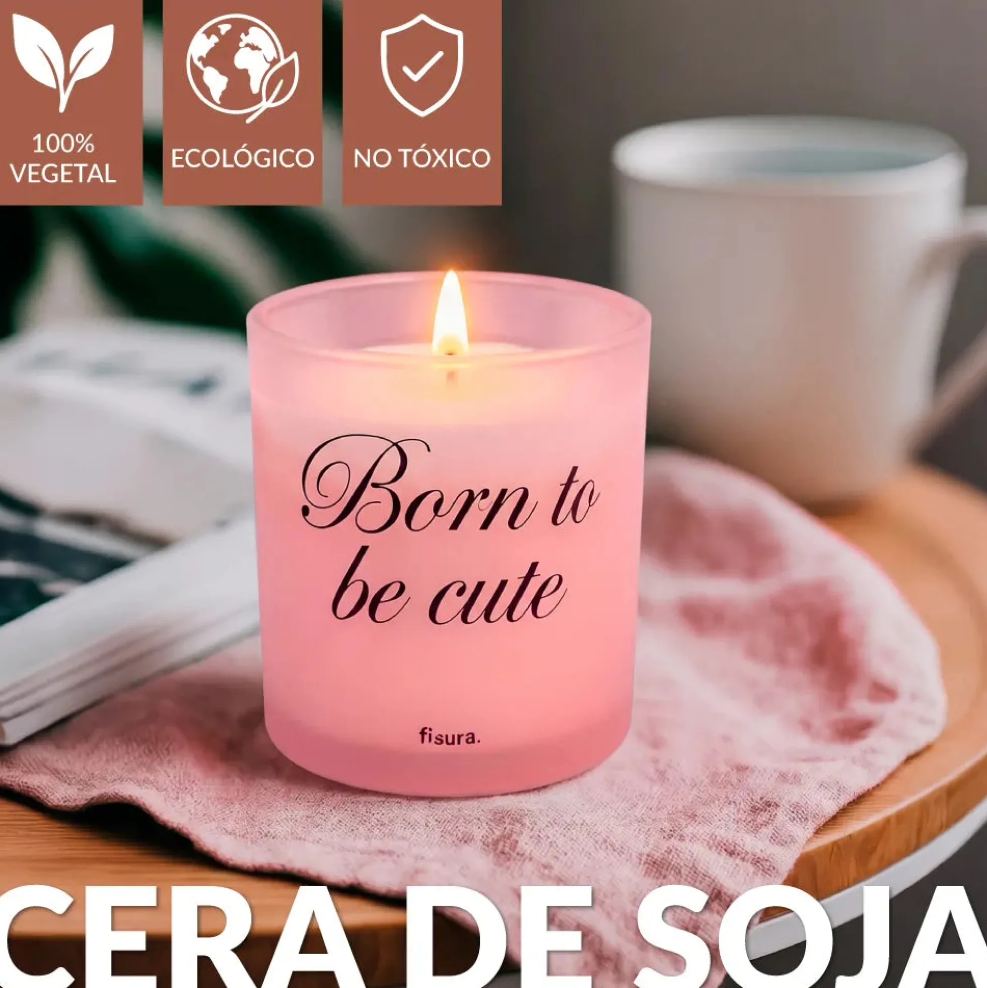 Vela de cristal “Born to be cute” – algodón