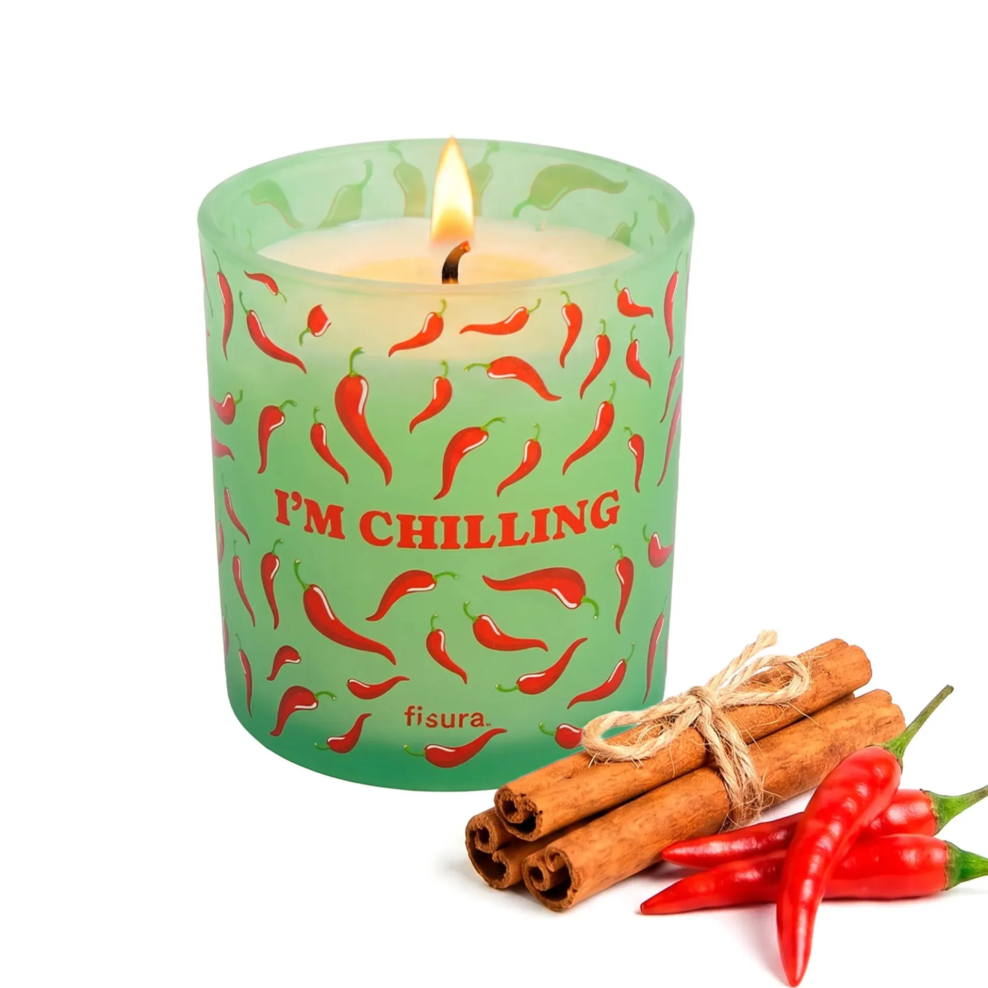 Vela de cristal “I’m chilling” – canela y guindilla