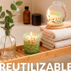 Vela de cristal “I’m chilling” – canela y guindilla
