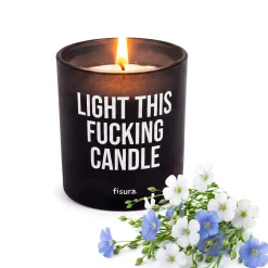 Vela de cristal “Light this fucking candle” – lino fresco