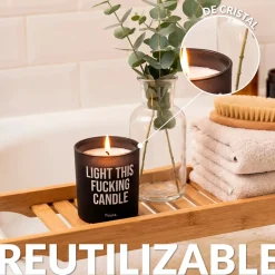 Vela de cristal “Light this fucking candle” – lino fresco