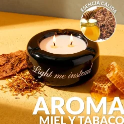 Vela multiusos “Light me instead” – tabaco y miel