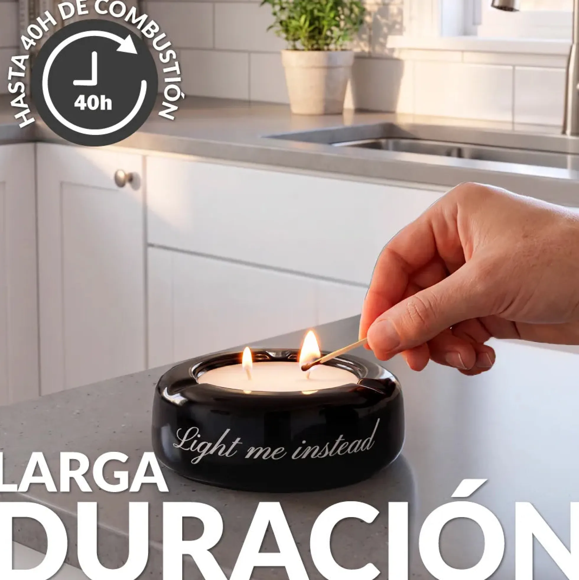 Vela multiusos “Light me instead” – tabaco y miel