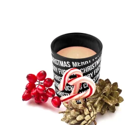 Velas de vaso patrón "Fucking Christmas" - Pack Rojo y Negro
